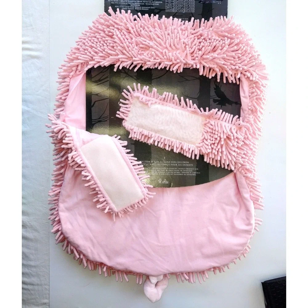 *NEW* Adorable Pink Mop Head Dog Coat XL Pig Tail Perfect for XL Princess Pups!
